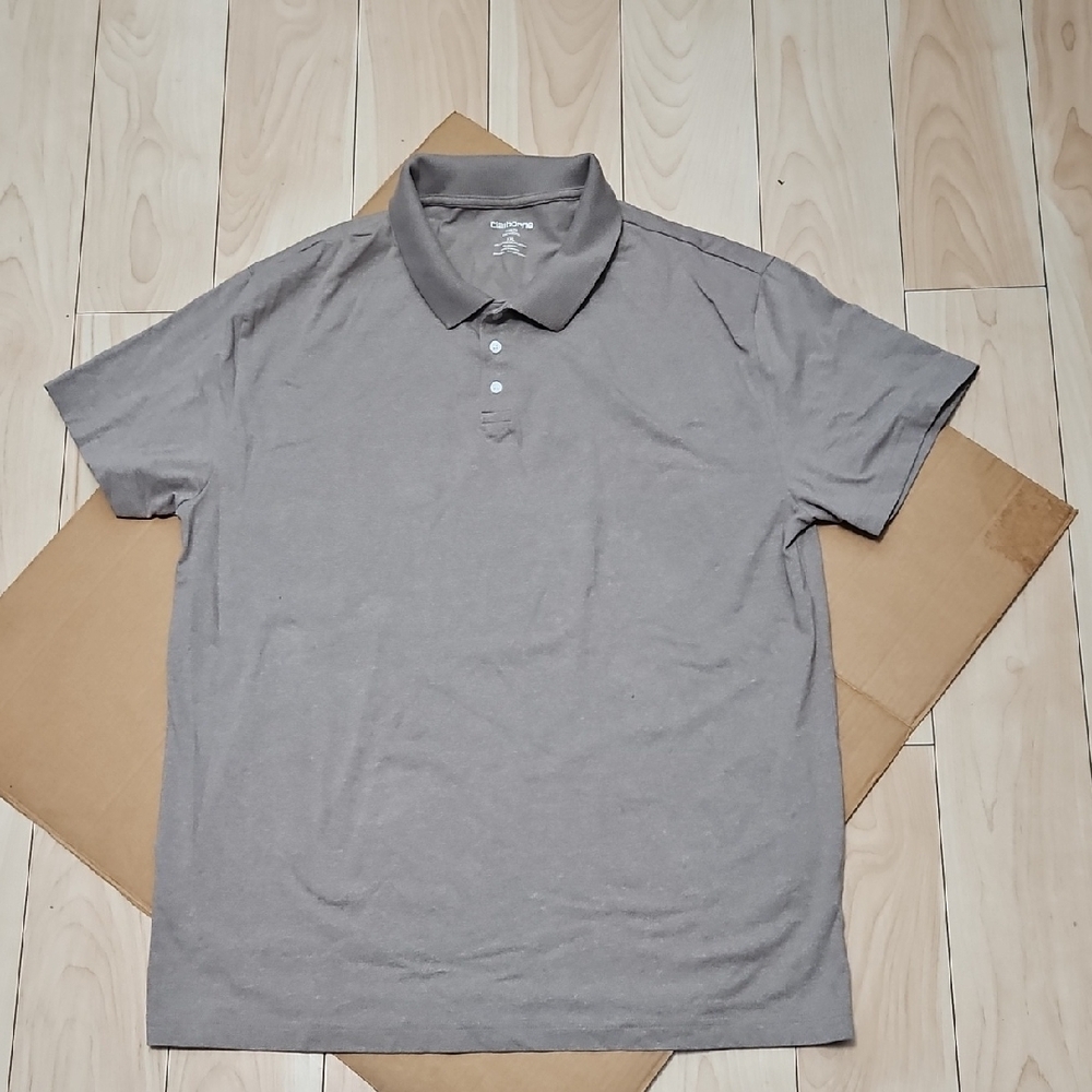 Liz Claiborne Gray Polo Shirt Performance Fabric